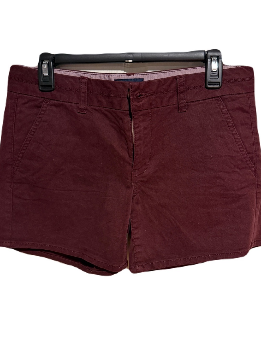 American Eagle Maroon Cotton Blend Casual Shorts